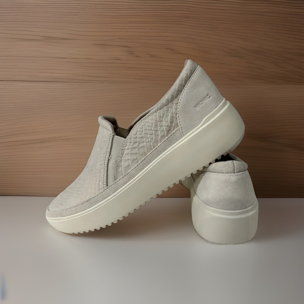 Vionic Kearny Snakeskin Embossed Leather Slip On Platform Sneakers Women's 8‎